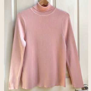 Chico's Long Sleeve Turtleneck Pullover Sweater in Paris Pink (light pink) NWT